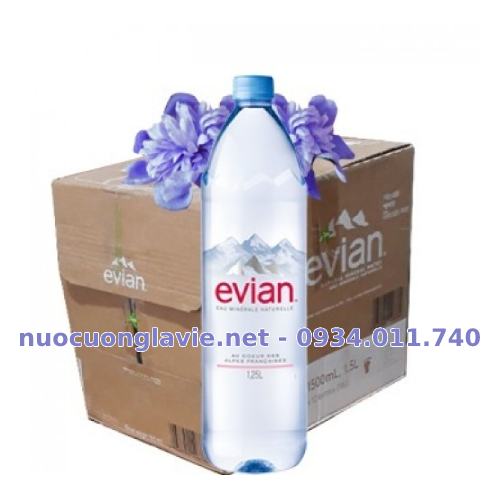 Nước Khoáng Evian 1.5 L (1500ml Thùng / 12 Chai) Nhập Từ Pháp